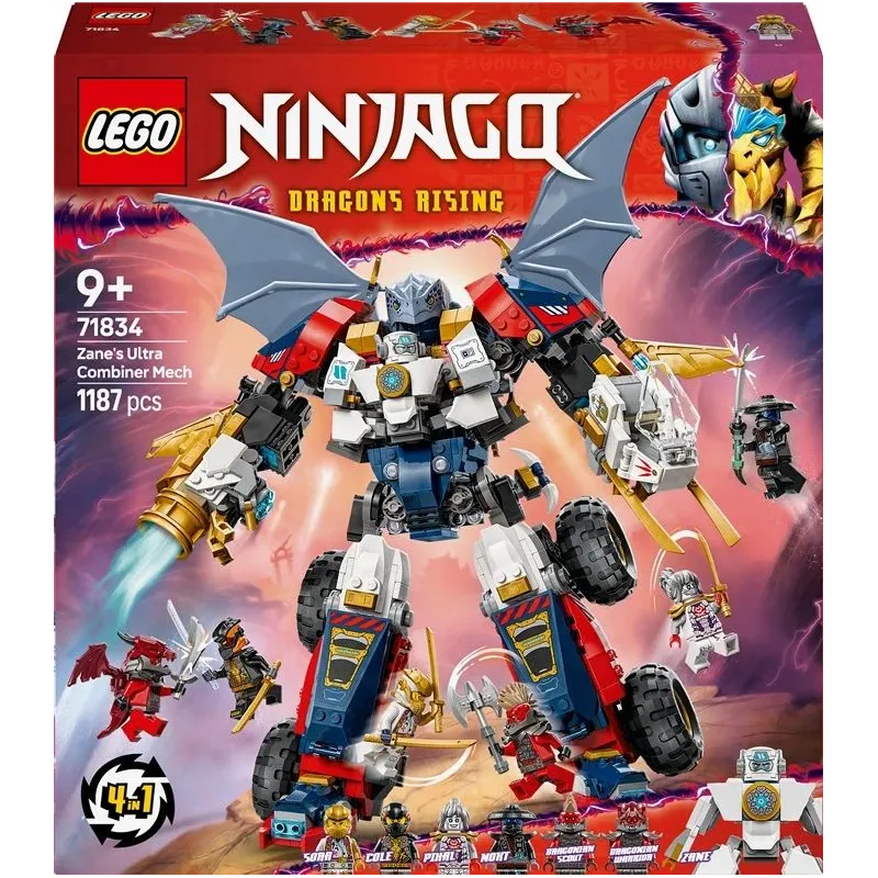 Konstruktors LEGO Ninjago Zane apvienotais ultrarobots 71834, 1187 gab.