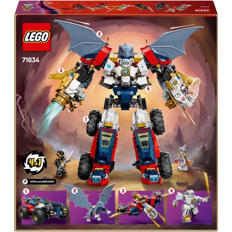 Konstruktors LEGO Ninjago Zane apvienotais ultrarobots 71834, 1187 gab.