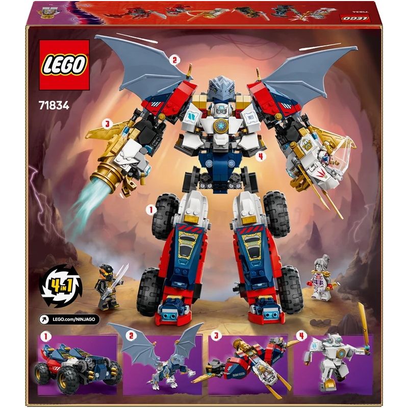 Konstruktors LEGO Ninjago Zane apvienotais ultrarobots 71834, 1187 gab.