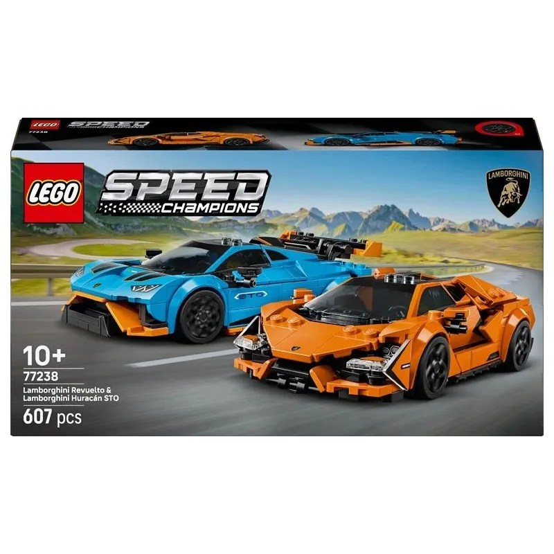 Konstruktors LEGO Speed Champions Lamborghini Revuelto un Huracán STO 77238, 607 gab.