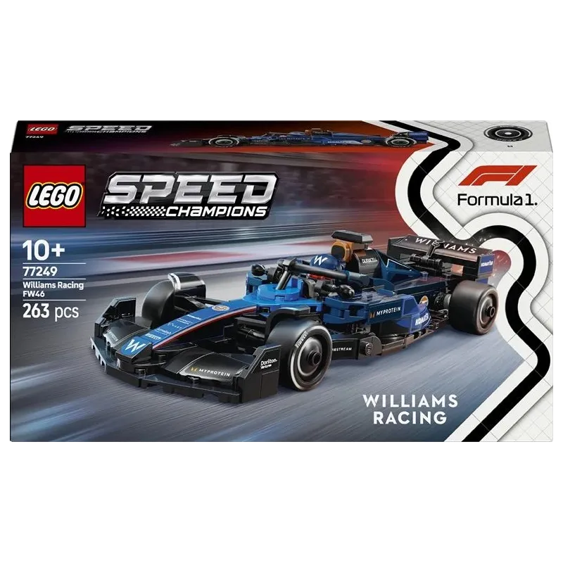 Konstruktors LEGO Speed Champions Williams Racing FW46 F1 sacīkšu auto 77249, 263 gab.