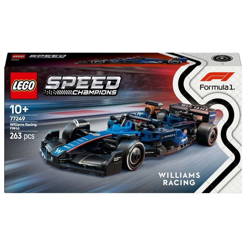 Konstruktors LEGO Speed Champions Williams Racing FW46 F1 sacīkšu auto 77249, 263 gab.