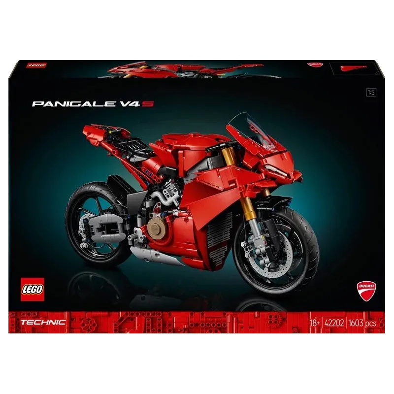 Конструктор LEGO Technic Мотоцикл Ducati Panigale V4 S 42202, 1603 шт.