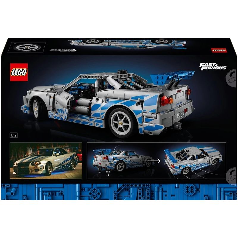 Konstruktorius LEGO Technic „Greiti ir įsiutę 2“ Nissan Skyline GT-R ,R34, automobilis 42210, 1410 vnt.
