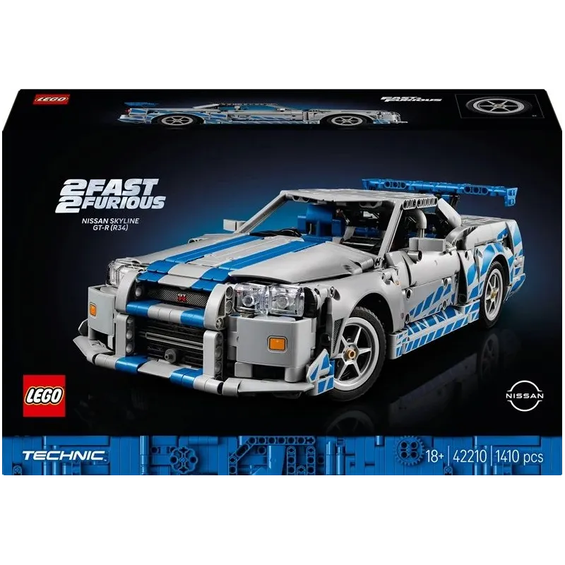 Конструктор LEGO Technic «Быстрые и яростные 2» Nissan Skyline GT-R ,R34, автомобиль 42210, 1410 шт.