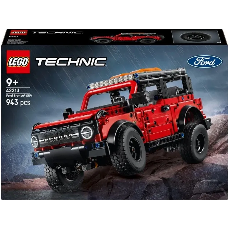 Konstruktors LEGO Technic Ford Bronco apvidus auto SUV 42213, 943 gab.