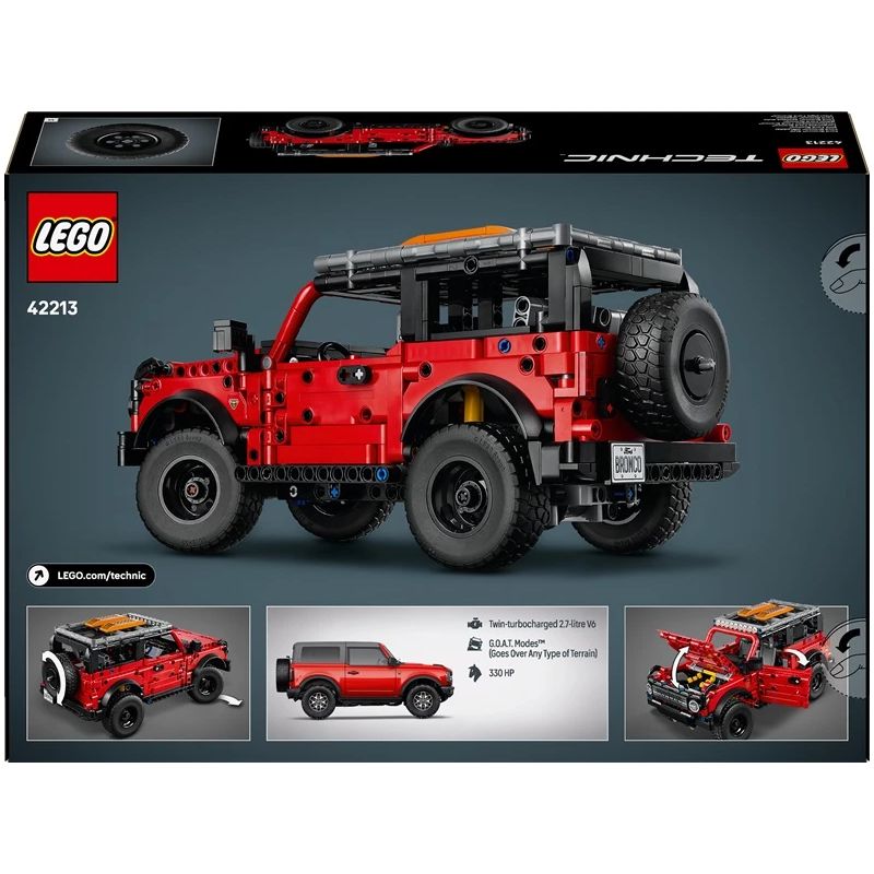 Konstruktors LEGO Technic Ford Bronco apvidus auto SUV 42213, 943 gab.