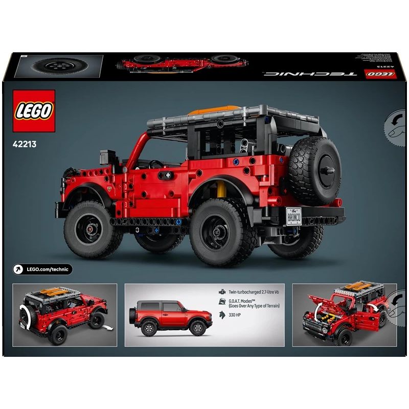 Konstruktors LEGO Technic Ford Bronco apvidus auto SUV 42213, 943 gab.