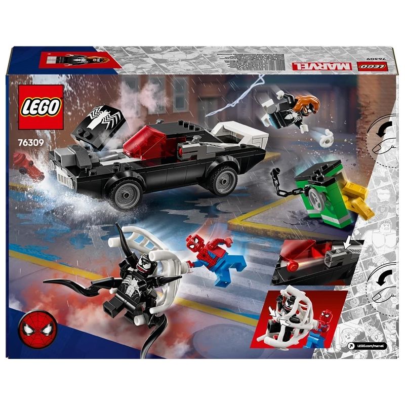 Konstruktorius LEGO Marvel Žmogus voras prieš Venomo galingą automobilį 76309, 254 vnt.