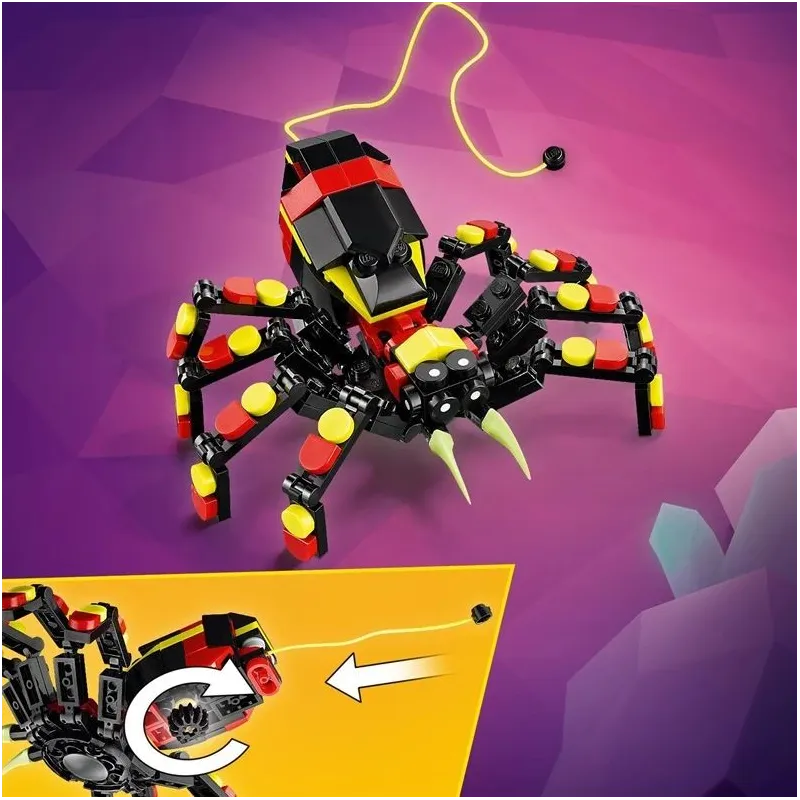 Konstruktors LEGO Creator 3in1 Savvaļas dzīvnieki: Pārsteidzošais zirneklis 31159, 153 gab.