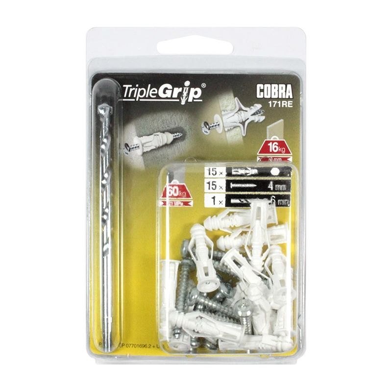 Dībelis ģipšk. 4x29 mm plastm. 15 gab.