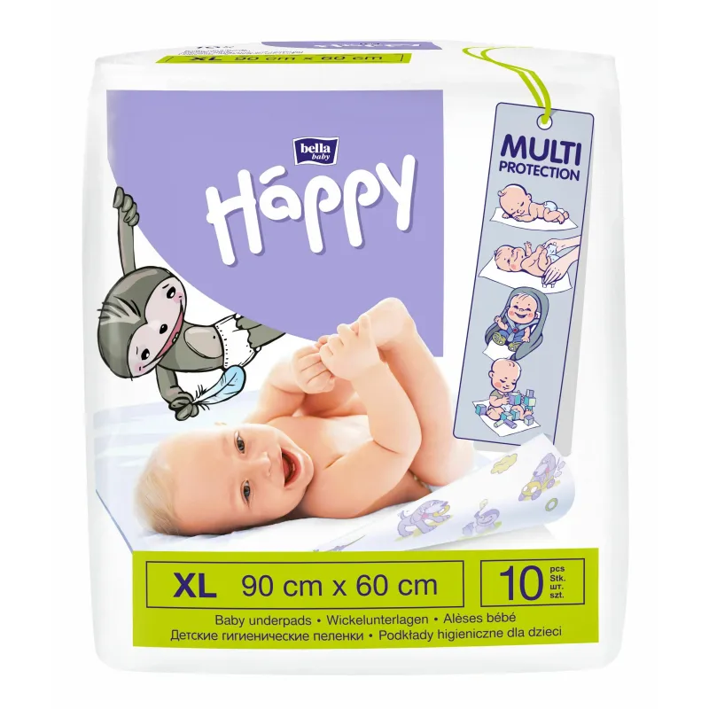Vienkartinis paklotas Happy, 90 cm x 60 cm, 10 vnt.
