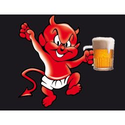 Auto uzlīme velns ar alus kausu 11.5x9cm