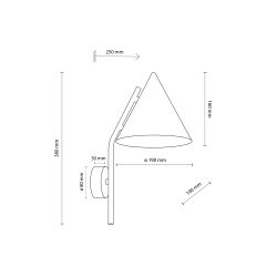 Lampa sienas tk lighting cono e27 15w