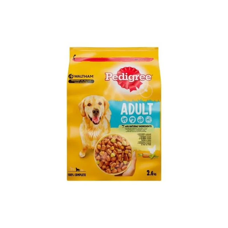 Sausas šunų maistas Pedigree M231917, vištiena-daržovės, 2.6 kg