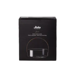 Servēšanas bļoda Maku 628366, 18 cm x 19 cm x 4 cm, caurspīdīga, rūdītais stikls-bambuss