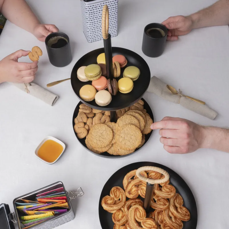 Servēšanas paplāte Maku 645420, DIA 24 cm, Melna