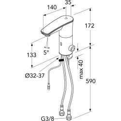 Jaucējkrāns sensora hromēts sensoric
