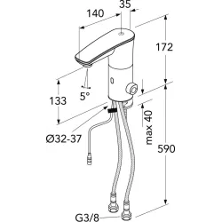 Praustuvo maišytuvas Gustavsberg GB41218881, chromo sp.