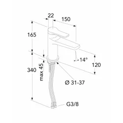 Izlietņu jaucējkrāns Gustavsberg Epic, hroma krās.