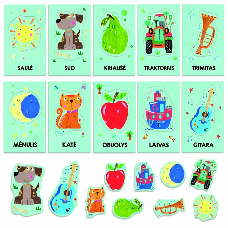 HEADU Montessori Baby Flashcards ,In Lithuanian lang.,