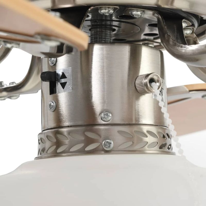 vidaXL griestu ventilators ar lampu, 82 cm, dekoratīvs, gaiši brūns