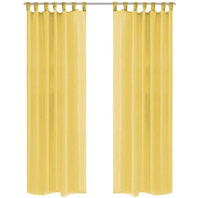 vidaXL plānie aizkari, 2 gab., 140x175 cm, dzelteni