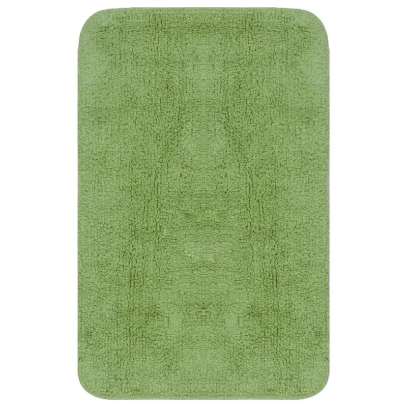 vidaXL vannasistabas paklāji, 3 gab., zaļš audums
