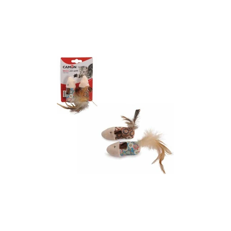 Rotaļlieta Kaķiem - pele ar spalvām 2gb.