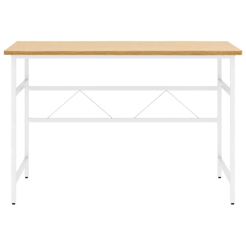 vidaXL datorgalds, balta un ozolkoka krāsa, 105x55x72 cm, MDF, metāls