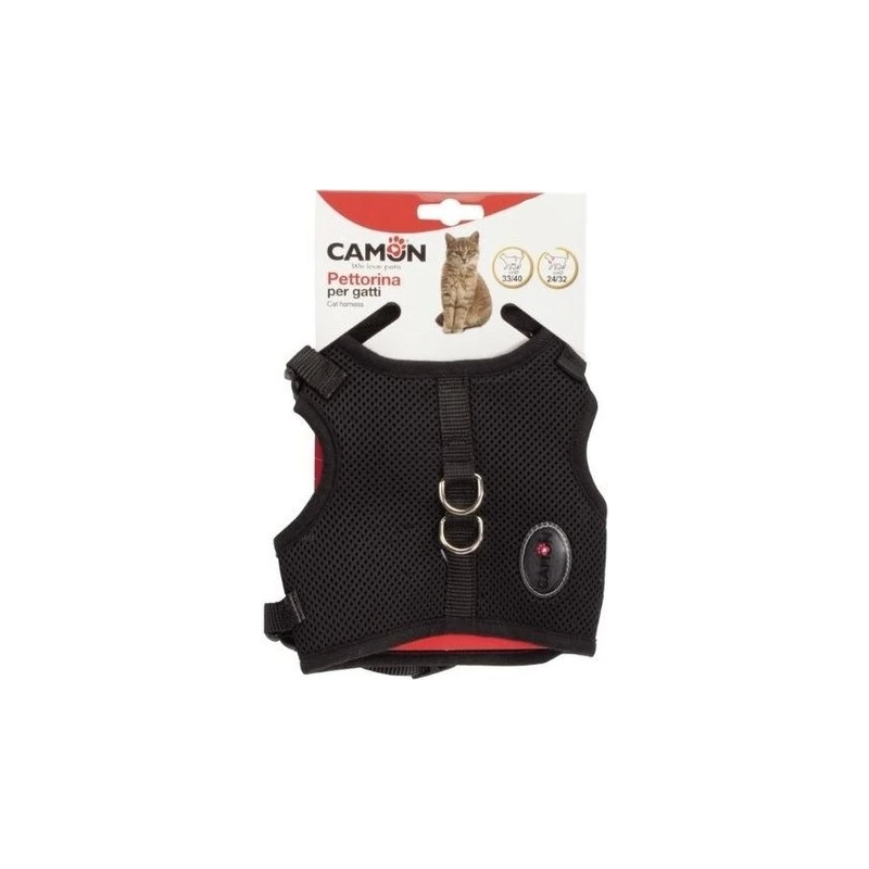 Camon Krūšu siksna kaķiem regulējama melna M izm. 24-32 cm 33-40 cm