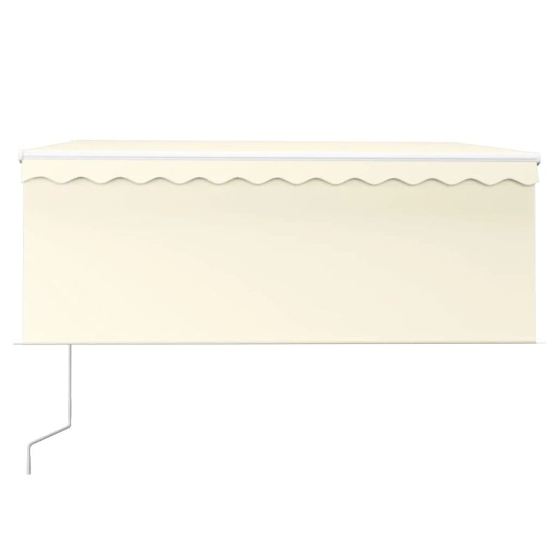 vidaXL markīze ar žalūziju, LED, vēja sensoru, 3x2,5 m, krēmkrāsas