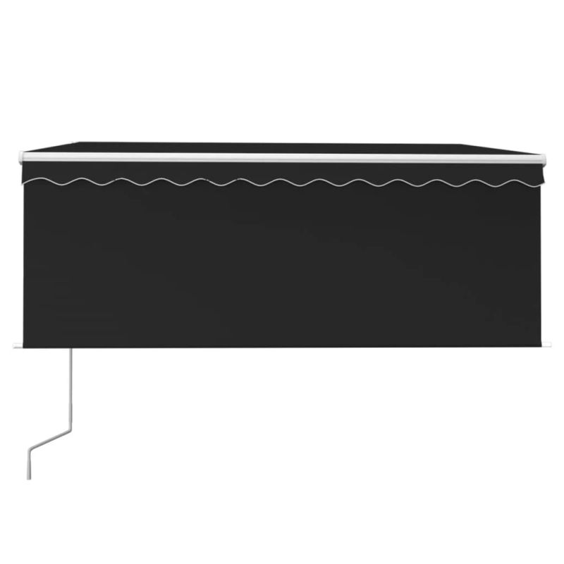 vidaXL markīze ar žalūziju, LED, vēja sensoru, 3,5x2,5 m, pelēka