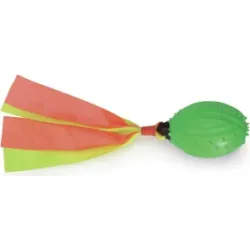 Rotaļlieta suņiem Gumijas regbija bumba ar lenti 25 cm