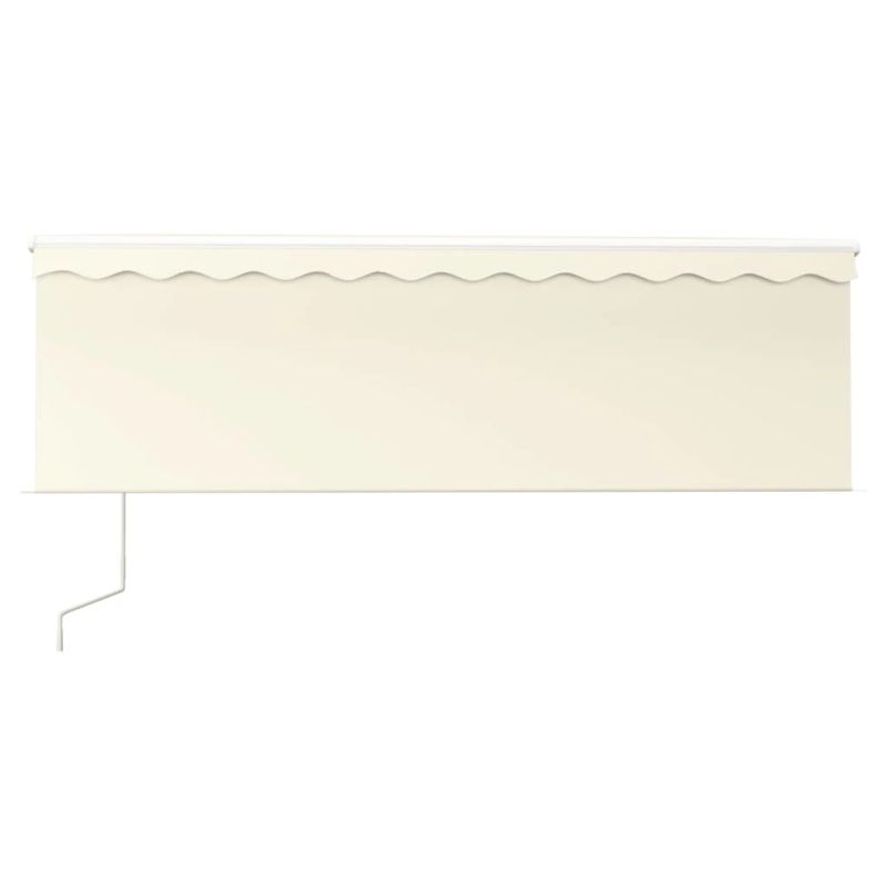 vidaXL markīze ar žalūziju, LED, vēja sensoru, 4x3 m, krēmkrāsas