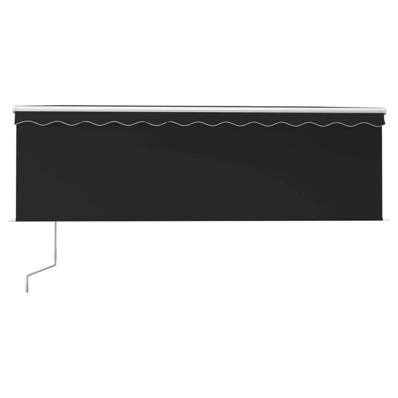 vidaXL markīze ar žalūziju, LED, vēja sensoru, 4x3 m, antracītpelēka