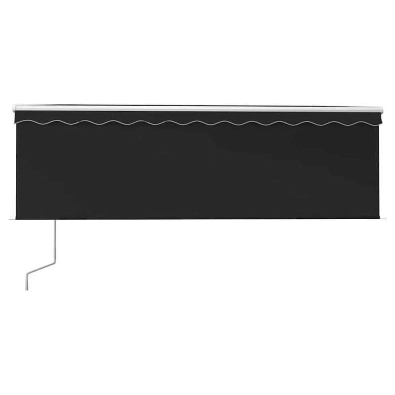 vidaXL markīze ar žalūziju, LED, vēja sensoru, 4,5x3 m, antracītpelēka