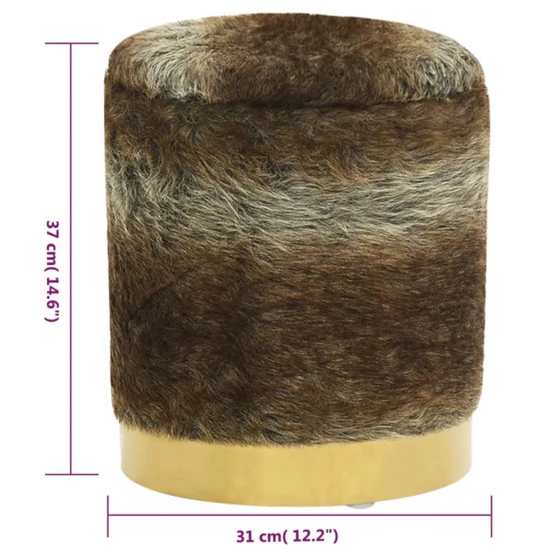 vidaXL apaļš krēsls ar uzglabāšanas nodalījumu, daudzkrāsains plīšs 31 x 37 cm