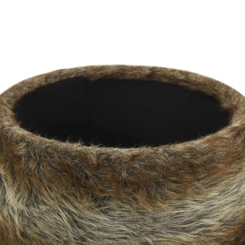 vidaXL apaļš krēsls ar uzglabāšanas nodalījumu, daudzkrāsains plīšs 31 x 37 cm