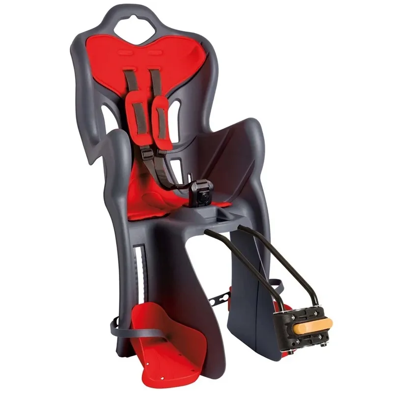 Bērnu sēdeklis velosipēdam Bellelli. pelēka. aizmugurē