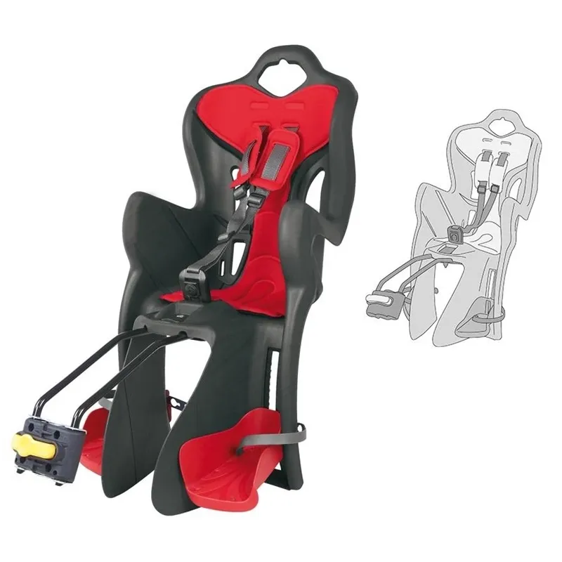 Bērnu sēdeklis velosipēdam Bellelli. pelēka. aizmugurē