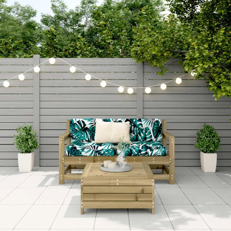 vidaXL 3-daļīgs dārza dīvānu komplekts, impregnēts priedes koks