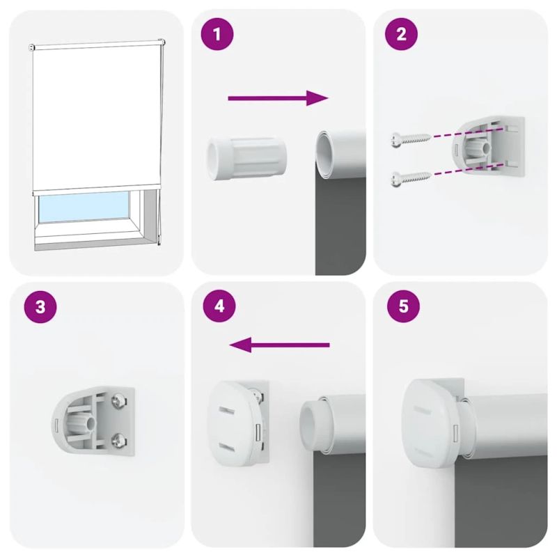 vidaXL rullo žalūzija balta 55x175 cm auduma platums 50,7cm poliesters