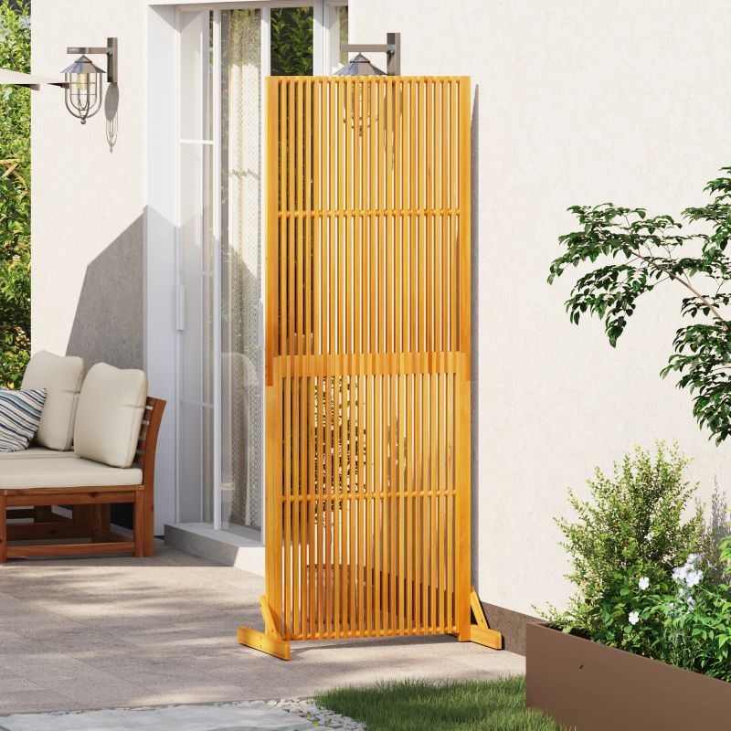 vidaXL Privātuma ekrāns Brūna 79.5 x 50 x 200 cm Akācijas masīvkoks