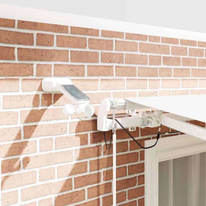 vidaXL Izvelkams jumtiņš Balts 350 x 250 cm Poliesters un metāls