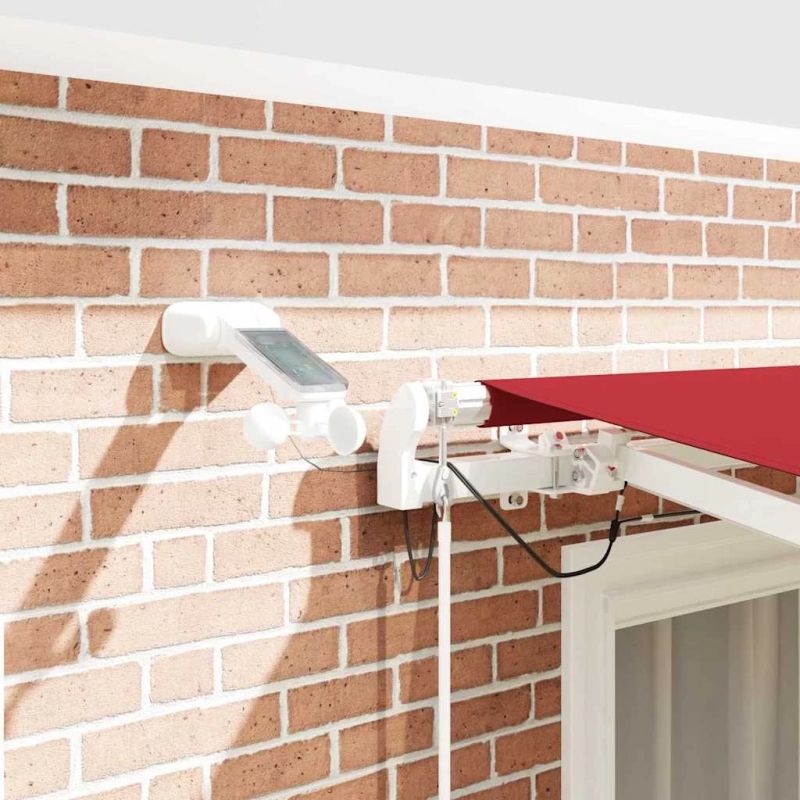 vidaXL Izvelkams jumtiņš Sarkana 350 x 250 cm Poliesters un metāls