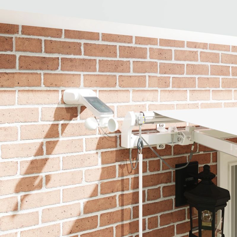 vidaXL Izvelkams jumtiņš Balts 400 × 300 cm Poliesters un metāls