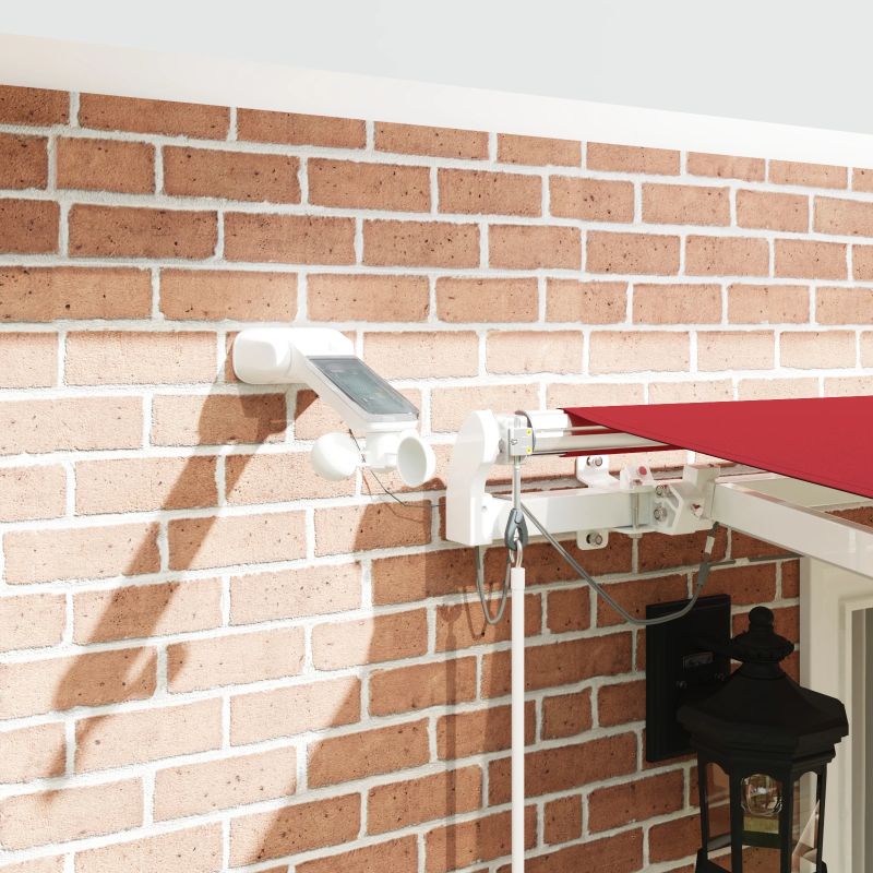 vidaXL Izvelkams jumtiņš Sarkana 400 × 300 cm Poliesters un metāls