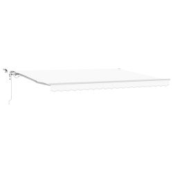 vidaXL Izvelkams jumtiņš Balts 450 × 300 cm Poliesters un metāls