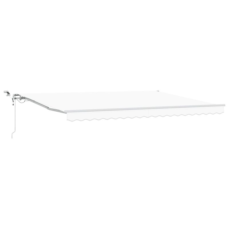 vidaXL Izvelkams jumtiņš Balts 450 × 300 cm Poliesters un metāls